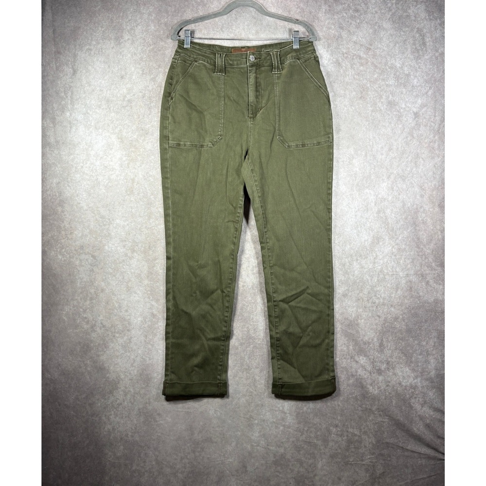 Judy Blue Pants Womens 13/31 Green Garment Dyed Utility Cargo High Rise Casual